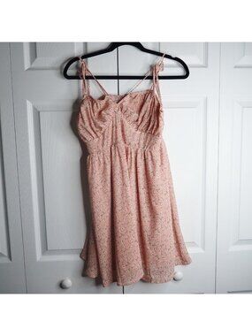Princess Polly Zaur Pink Floral Tie Shoulder Mini Dress Women's Size 8